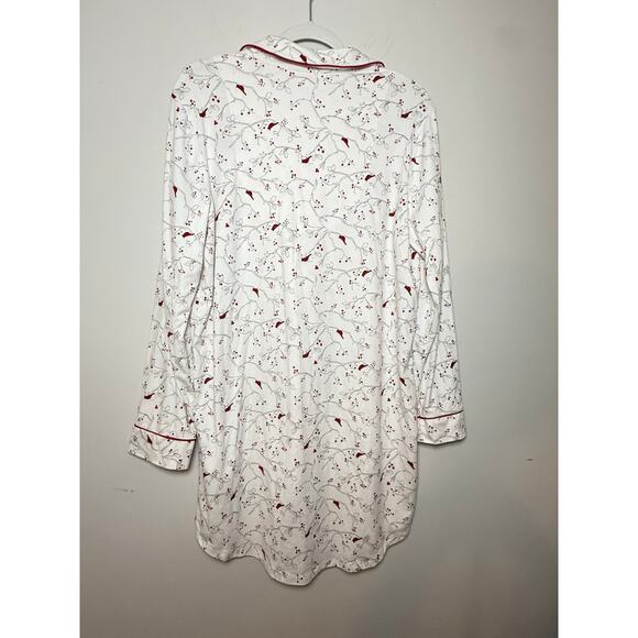 Charter Club Red Cardinal Cotton Stretch Sleepshirt Lounge Top Size M - Picture 1 of 6